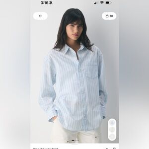 Wilfred Free Orange Casual Button-Down Shirt